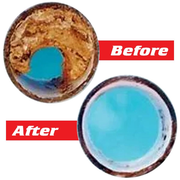 Drain Cleaning Cross Section Before and After